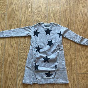 Girls Dress Nununu 360 Star Grey 3-4Y